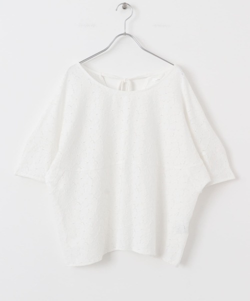 ITEMS URBANRESEARCH（アイテムズ アーバンリサーチ）の「バルーンスリーブレースプルオーバー（その他トップス・レディース・オフホワイト/ブラック・FREE）」の8枚目の写真