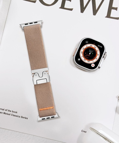 Fun & Daily（ファンアンドデイリー）の「Apple Watch Nylon Buckle Band / アップルウオッチ（デジタル腕時計・メンズ・グレー/ブラック/カーキ/ベージュ/ネイビー/オレンジ/ライトベージュ・A/B）」の3枚目の写真