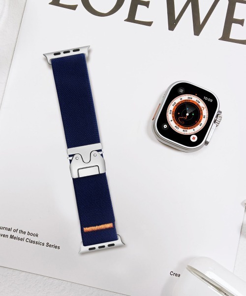 Fun & Daily（ファンアンドデイリー）の「Apple Watch Nylon Buckle Band / アップルウオッチ（デジタル腕時計・メンズ・グレー/ブラック/カーキ/ベージュ/ネイビー/オレンジ/ライトベージュ・A/B）」の6枚目の写真