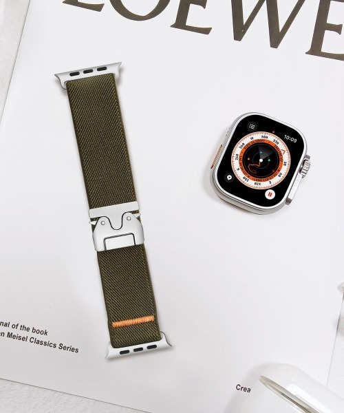 Fun & Daily（ファンアンドデイリー）の「Apple Watch Nylon Buckle Band / アップルウオッチ（デジタル腕時計・メンズ・グレー/ブラック/カーキ/ベージュ/ネイビー/オレンジ/ライトベージュ・A/B）」の5枚目の写真
