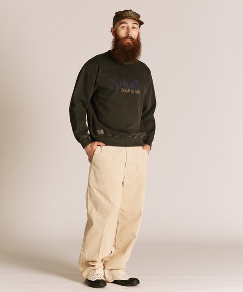 Schott(ショット)の「Schott/ショット/PIGMENT SO FAR SO GOOD CREW SWEAT/ピグメント ソー ファー ソー グッド クルースウェット(スウェット・メンズ・レッド/ブルーグレー/ブラック・2XL/XL/L/M)」の11枚目の写真