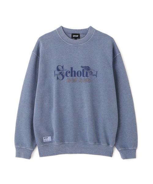 Schott(ショット)の「Schott/ショット/PIGMENT SO FAR SO GOOD CREW SWEAT/ピグメント ソー ファー ソー グッド クルースウェット(スウェット・メンズ・レッド/ブルーグレー/ブラック・2XL/XL/L/M)」の16枚目の写真