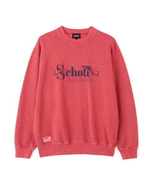 Schott(ショット)の「Schott/ショット/PIGMENT SO FAR SO GOOD CREW SWEAT/ピグメント ソー ファー ソー グッド クルースウェット(スウェット・メンズ・レッド/ブルーグレー/ブラック・2XL/XL/L/M)」の18枚目の写真