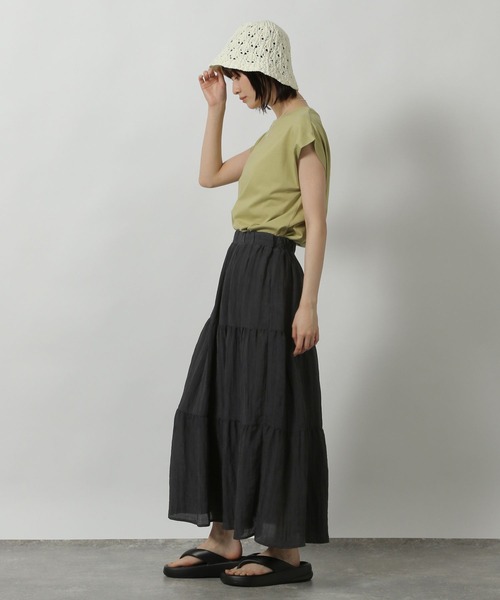 LAKOLE(ラコレ)の「サテンワッシャーティアードスカート / 499552(スカート・レディース・ブラック/ブラウン/アイボリー/マスタード・FREE)」の21枚目の写真