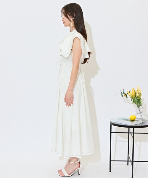 WILLSELECTION(ウィルセレクション)の「スクエアラッフルシャツワンピース(ワンピース・レディース・ネイビー/サックスブルー/オフホワイト・FREE)」の7枚目の写真