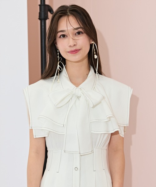 WILLSELECTION(ウィルセレクション)の「スクエアラッフルシャツワンピース(ワンピース・レディース・ネイビー/サックスブルー/オフホワイト・FREE)」の9枚目の写真