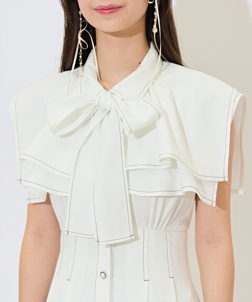 WILLSELECTION(ウィルセレクション)の「スクエアラッフルシャツワンピース(ワンピース・レディース・ネイビー/サックスブルー/オフホワイト・FREE)」の10枚目の写真