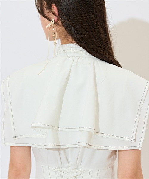 WILLSELECTION(ウィルセレクション)の「スクエアラッフルシャツワンピース(ワンピース・レディース・ネイビー/サックスブルー/オフホワイト・FREE)」の12枚目の写真