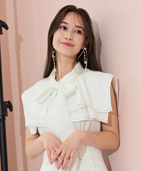 WILLSELECTION(ウィルセレクション)の「スクエアラッフルシャツワンピース(ワンピース・レディース・ネイビー/サックスブルー/オフホワイト・FREE)」の17枚目の写真