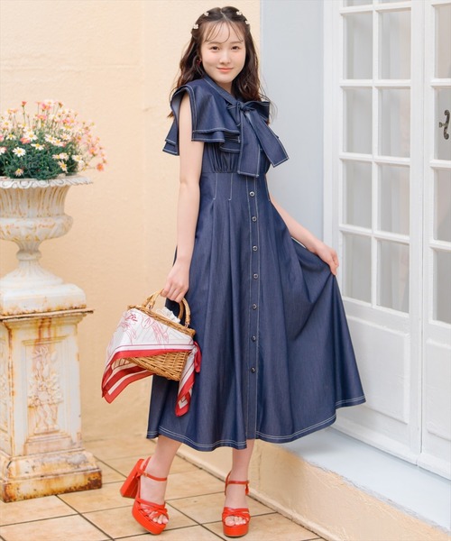 WILLSELECTION(ウィルセレクション)の「スクエアラッフルシャツワンピース(ワンピース・レディース・ネイビー/サックスブルー/オフホワイト・FREE)」の18枚目の写真