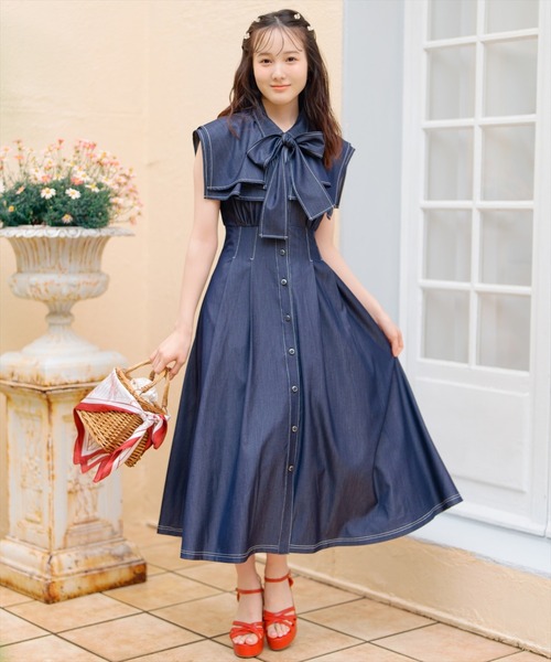 WILLSELECTION(ウィルセレクション)の「スクエアラッフルシャツワンピース(ワンピース・レディース・ネイビー/サックスブルー/オフホワイト・FREE)」の19枚目の写真