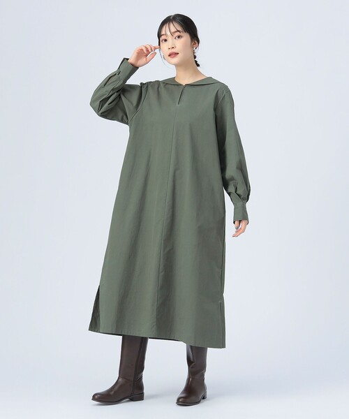 BEAMS HEART（ビームスハート）の「セーラー カラー ワンピース（ワンピース・レディース・ブルー/ダークグリーン/ブラック・FREE）」の9枚目の写真