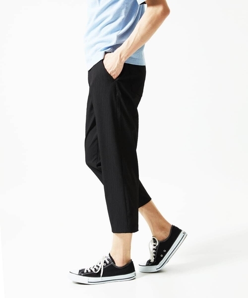 MK MICHEL KLEIN HOMME （エムケーミッシェルクランオム）の「【洗える / クロップド丈】サッカーストライプ パンツ（その他パンツ・メンズ・ブラック/ボルドー/グレー/アイボリー・44/46/50/48）」の3枚目の写真