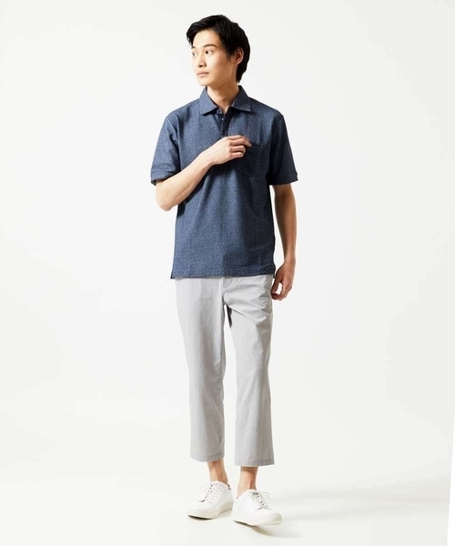 MK MICHEL KLEIN HOMME （エムケーミッシェルクランオム）の「【洗える / クロップド丈】サッカーストライプ パンツ（その他パンツ・メンズ・ブラック/ボルドー/グレー/アイボリー・44/46/50/48）」の13枚目の写真