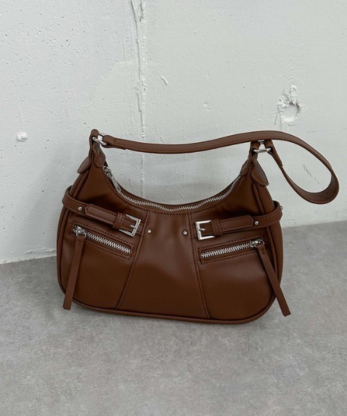 archives(アルシーヴ)の「ZIPディテールハーフムーンバッグ(ハンドバッグ・レディース・ブラック/ブラウン/キャメル・FREE)」の12枚目の写真