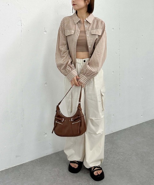 archives(アルシーヴ)の「ZIPディテールハーフムーンバッグ(ハンドバッグ・レディース・ブラック/ブラウン/キャメル・FREE)」の6枚目の写真