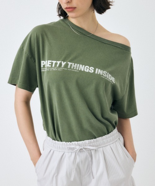 moussy ONE SHOULDER Tシャツ ピンク moussy｜ONE SHOULDER TEE | Rakuten Fashion(楽天ファッション