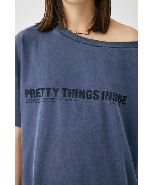 moussy ONE SHOULDER TEE ネイビー MOUSSY | ONE SHOULDER TEE (Tシャツ・カットソー(半袖) ) |SHEL