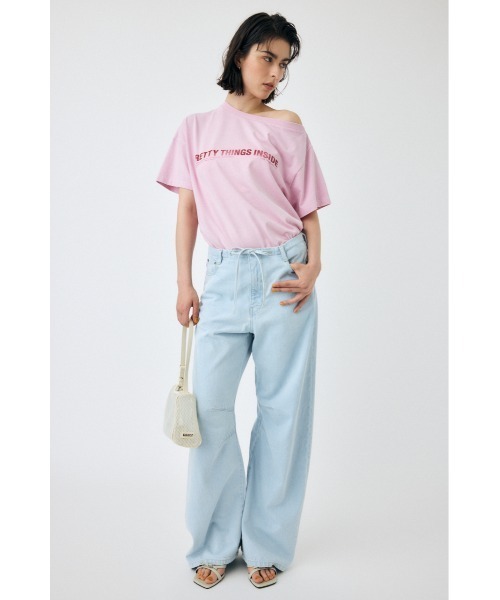 moussy ONE SHOULDER Tシャツ ピンク ONE SHOULDER Tシャツ（Tシャツ/カットソー）｜MOUSSY（マウジー