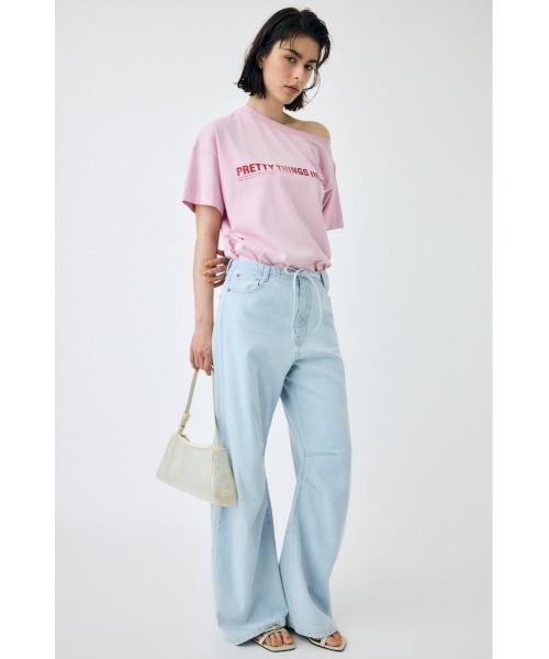 moussy ONE SHOULDER Tシャツ ピンク ONE SHOULDER Tシャツ（Tシャツ/カットソー）｜MOUSSY（マウジー