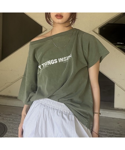 【MOUSSY】ONE SHOULDER Tシャツ 2025ss MOUSSY | ONE SHOULDER TEE (Tシャツ・カットソー(半袖) ) |SHEL