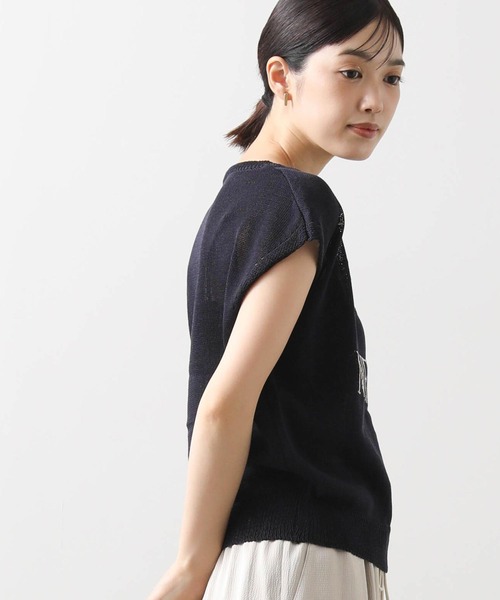 Gready Brilliant(グレディブリリアン)の「NEWYORKロゴニット(ニット/セーター・レディース・ベージュ/ネイビー・38)」の12枚目の写真