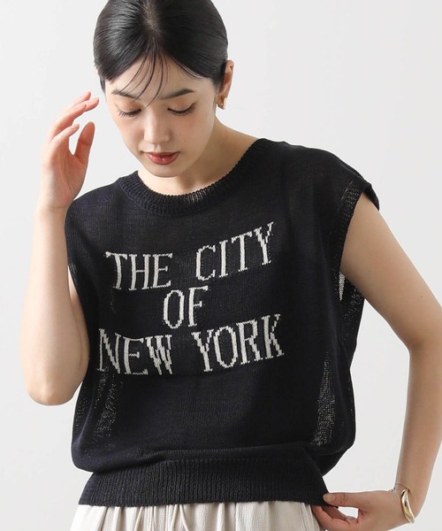 Gready Brilliant(グレディブリリアン)の「NEWYORKロゴニット(ニット/セーター・レディース・ベージュ/ネイビー・38)」の10枚目の写真