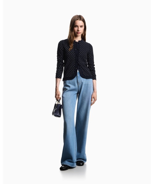 EMPORIO ARMANI(エンポリオアルマーニ)の「【エンポリオ アルマーニ】カーディガン ビスコース プレーンニット ポルカドットジャカード(カーディガン/ボレロ・レディース・ネイビー・X-SMALL/SMALL/LARGE/MEDIUM)」の4枚目の写真