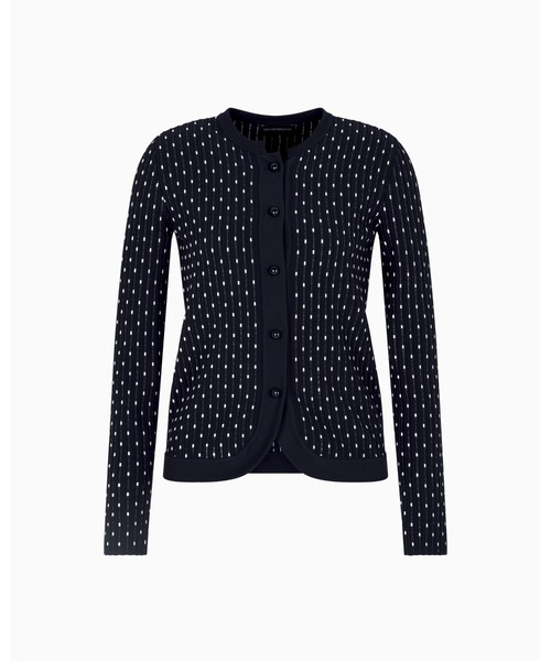 EMPORIO ARMANI(エンポリオアルマーニ)の「【エンポリオ アルマーニ】カーディガン ビスコース プレーンニット ポルカドットジャカード(カーディガン/ボレロ・レディース・ネイビー・X-SMALL/SMALL/LARGE/MEDIUM)」の5枚目の写真