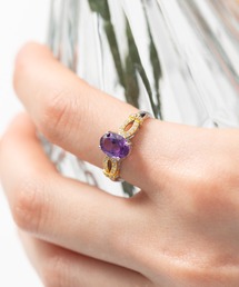 emonique（エモニーク）の「天然石 ジルコニア ジュエリーリング サイズ調整可能（リング）」