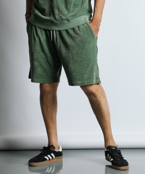 The DUFFER of ST.GEORGE(ザダファーオブセントジョージ)の「PIGMENT-DYE SETUP PILE SHORTS:ピグメント加工 セットアップ パイルショートパンツ(その他パンツ・メンズ・ホワイト/ミント/ネイビー・X-LARGE/LARGE/MEDIUM)」の8枚目の写真
