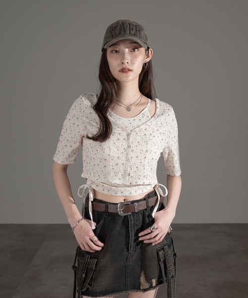 apres jour mignon(アプレジュールミニョン)の「カップ付きキャミセット【ZOZOTOWN限定アイテム】(アンサンブル・レディース・ブラウン系その他/アイボリー/ブルー/ネイビー・フリー/X-LARGE)」の5枚目の写真