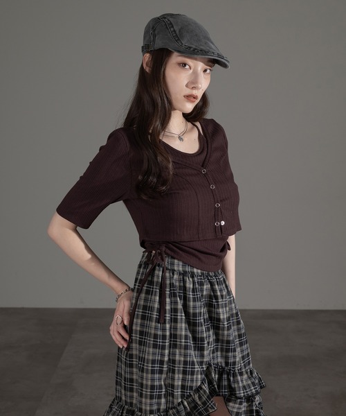 apres jour mignon(アプレジュールミニョン)の「カップ付きキャミセット【ZOZOTOWN限定アイテム】(アンサンブル・レディース・ブラウン系その他/アイボリー/ブルー/ネイビー・フリー/X-LARGE)」の7枚目の写真