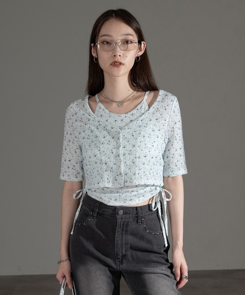 apres jour mignon(アプレジュールミニョン)の「カップ付きキャミセット【ZOZOTOWN限定アイテム】(アンサンブル・レディース・ブラウン系その他/アイボリー/ブルー/ネイビー・フリー/X-LARGE)」の11枚目の写真