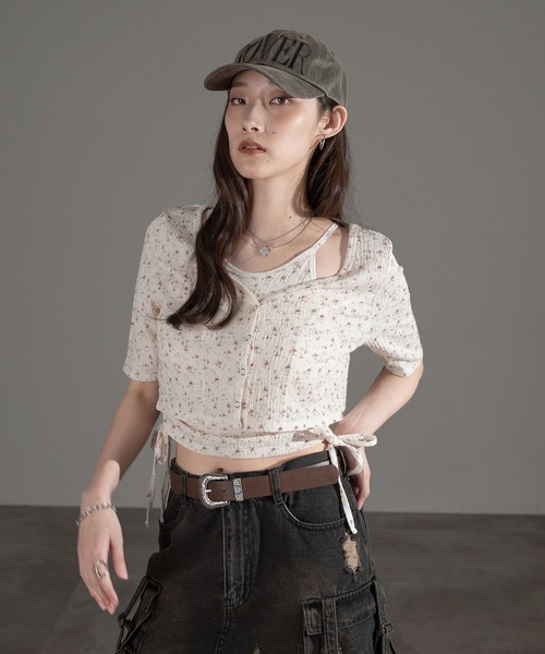 apres jour mignon(アプレジュールミニョン)の「カップ付きキャミセット【ZOZOTOWN限定アイテム】(アンサンブル・レディース・ブラウン系その他/アイボリー/ブルー/ネイビー・フリー/X-LARGE)」の13枚目の写真