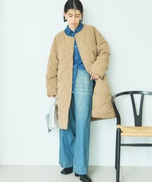 DOUX ARCHIVES（ドゥアルシーヴ）の「シームレスノーカラーロングコート（ノーカラーコート）」