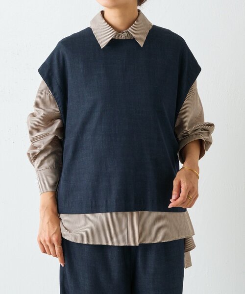 BEARDSLEY(ビアズリー)の「ポンチョシャツ(シャツ/ブラウス・レディース・ベージュ/ホワイト・FREE)」の14枚目の写真