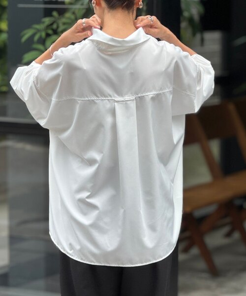 BEARDSLEY(ビアズリー)の「ポンチョシャツ(シャツ/ブラウス・レディース・ベージュ/ホワイト・FREE)」の8枚目の写真