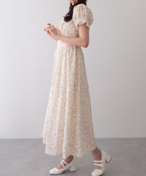 Lace Ladies(レースレディース)の「フロント レースアップ 花柄 ギャザー ワンピース(ワンピース・レディース・ブルー/アイボリー/ラベンダー/ピンク・FREE)」の19枚目の写真