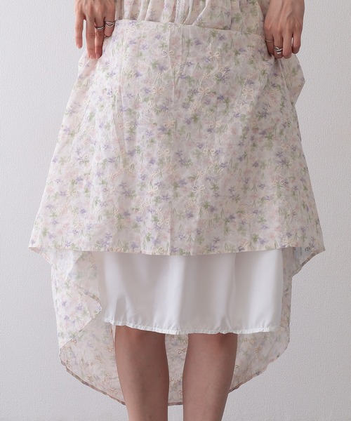 Lace Ladies(レースレディース)の「フロント レースアップ 花柄 ギャザー ワンピース(ワンピース・レディース・ブルー/アイボリー/ラベンダー/ピンク・FREE)」の13枚目の写真