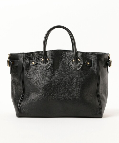 新品　別注　ベルト　YOUNG & OLSEN 黒トートバッグ ヤングアンドオルセン エンボスドレザー ベルテッド トート M