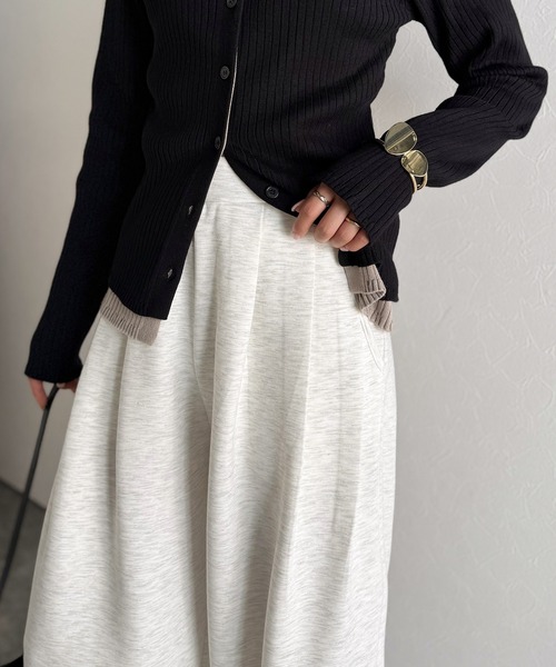classicalelf（クラシカルエルフ）の「たっぽりシルエットに一目ぼれ。3タックコクーンシルエットダンボール素材ワイドパンツ（スウェットパンツ・レディース・杢グレー/ブラック/オートミール・LARGE/MEDIUM/SMALL/X-LARGE）」の17枚目の写真