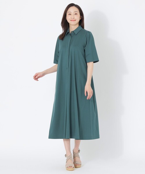 S.ESSENTIALS(エスエッセンシャルズ)の「【DRESOPHY】シャツワンピース(ワンピース・レディース・グリーン系その他4/ダークネイビー・36/38)」の4枚目の写真