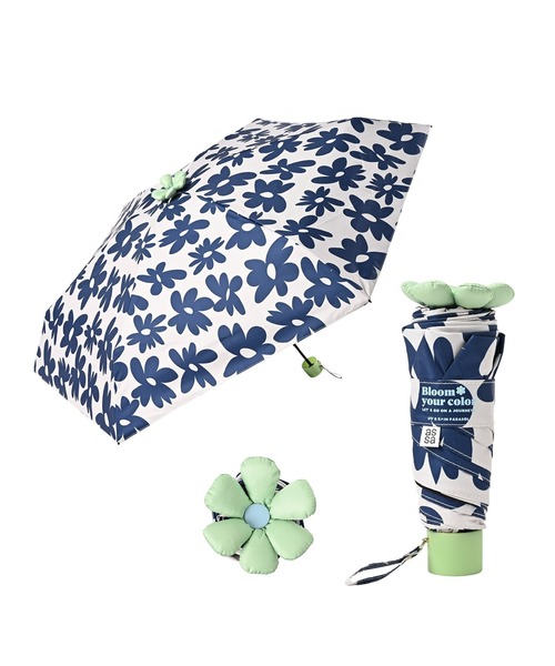 collex（コレックス）の「Ohana Parasol 折りたたみ日傘 フラワー【assa】（折りたたみ傘・レディース・ピンク/ネイビー・フリー）」の2枚目の写真