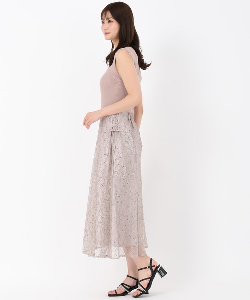 MISCH MASCH(ミッシュマッシュ)の「サイドレースアップニットドッキングワンピース(ワンピース・レディース・ピンク/グレー/ブラック・フリ-)」の5枚目の写真