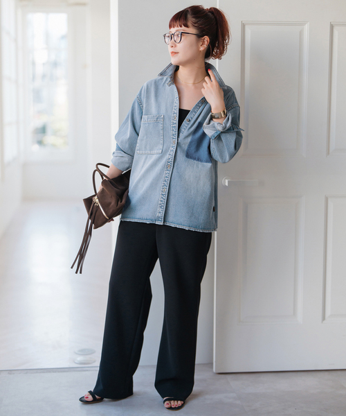 Spick & Span(スピックアンドスパン)の「《WEB限定 / 追加》5 1/2 SOFT DENIM SHIRT(シャツ/ブラウス・レディース・ブラック/ブルー系その他・FREE)」の5枚目の写真