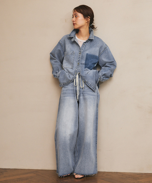 Spick & Span(スピックアンドスパン)の「《WEB限定 / 追加》5 1/2 SOFT DENIM SHIRT(シャツ/ブラウス・レディース・ブラック/ブルー系その他・FREE)」の6枚目の写真