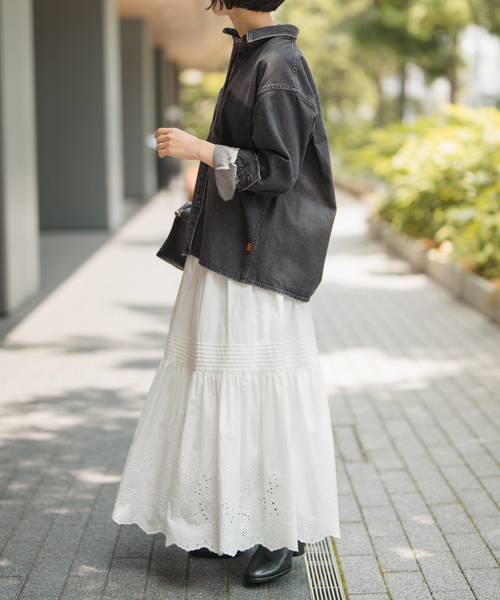 Spick & Span(スピックアンドスパン)の「《WEB限定 / 追加》5 1/2 SOFT DENIM SHIRT(シャツ/ブラウス・レディース・ブラック/ブルー系その他・FREE)」の12枚目の写真