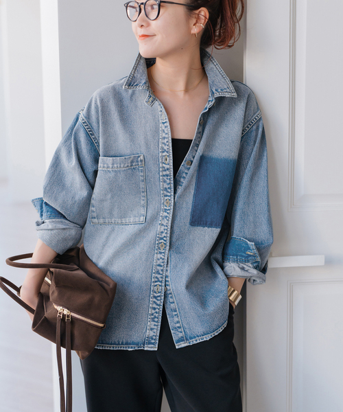 Spick & Span(スピックアンドスパン)の「《WEB限定 / 追加》5 1/2 SOFT DENIM SHIRT(シャツ/ブラウス・レディース・ブラック/ブルー系その他・FREE)」の14枚目の写真