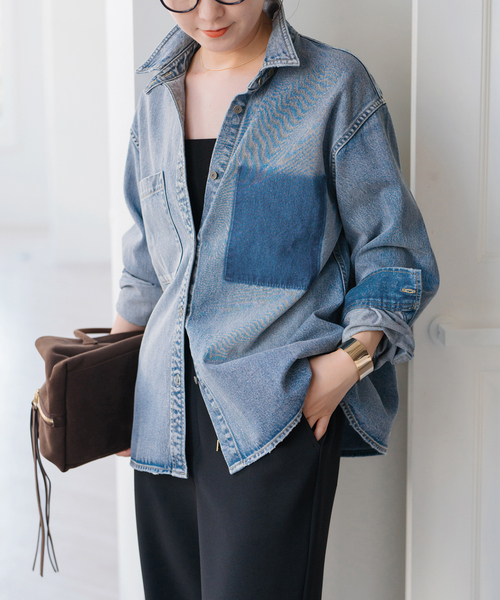 Spick & Span(スピックアンドスパン)の「《WEB限定 / 追加》5 1/2 SOFT DENIM SHIRT(シャツ/ブラウス・レディース・ブラック/ブルー系その他・FREE)」の15枚目の写真